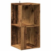Hoekkast 33x33x67 cm bewerkt hout oud houtkleurig 2
