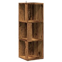 Hoekkast 33x33x100 cm bewerkt hout oud houtkleurig 2