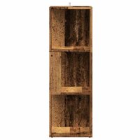 Hoekkast 33x33x100 cm bewerkt hout oud houtkleurig 4