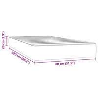 Pocketveringmatras 80x220x20 cm fluweel lichtgrijs 7