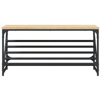 Schoenenrek 90x30x45 cm bewerkt hout sonoma eikenkleurig 4