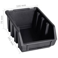 32-delige Opslagbakkenset met wandpanelen rood en zwart 8