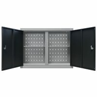 Gereedschapskast voor aan de wand metaal grijs en zwart 5