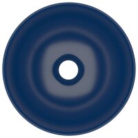 Wastafel rond keramiek donkerblauw 4