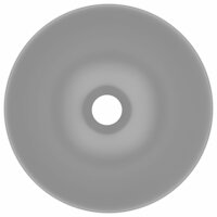 Wastafel rond keramiek lichtgrijs 4