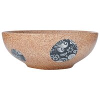 Opzetwasbak rond &Phi;41x14 cm keramiek bruin en blauw 2