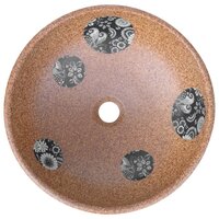Opzetwasbak rond &Phi;41x14 cm keramiek bruin en blauw 4