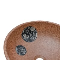 Opzetwasbak rond &Phi;41x14 cm keramiek bruin en blauw 5