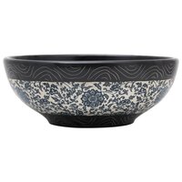Opzetwasbak rond &Phi;41x14 cm keramiek zwart en blauw 2