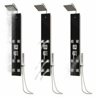 Douchepaneel 18x45,5x130 cm glas zwart  9