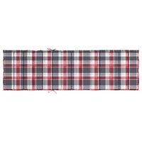 Ligbedkussen 200x50x3 cm oxford stof ruitpatroon rood 5