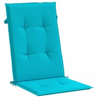 Stoelkussens 2 st hoge rug stof turquoise 5