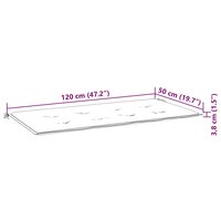 Tuinbankkussen 120x50x3 cm oxford stof ruitpatroon grijs 7
