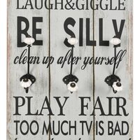 Wandkapstok met 6 haken THANK YOU 120x40 cm  4