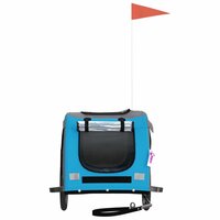 Hondenfietstrailer oxford stof en ijzer blauw en grijs 4