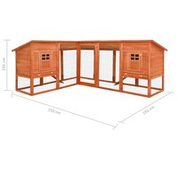 Konijnenhok voor buiten met ren massief vurenhout bruin 9