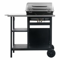 Gasbarbecue met 3-laags zijtafel zwart en zilverkleurig 4