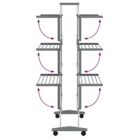 Droogrek met wieltjes 89x64x129 cm aluminium 6