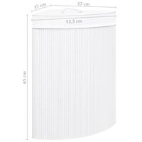 Hoekwasmand 60 L bamboe wit 8