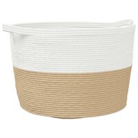 Wasmand &Oslash; 60x36 cm katoen beige en wit 2