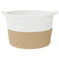 Wasmand &Oslash; 60x36 cm katoen beige en wit 4