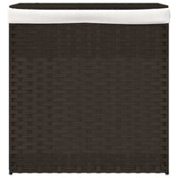 Wasmand met 2 vakken 53x35x57 cm poly rattan donkerbruin 3