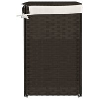 Wasmand met 2 vakken 53x35x57 cm poly rattan donkerbruin 5