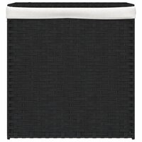 Wasmand met 2 vakken 53x35x57 cm poly rattan zwart 3
