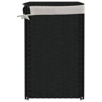 Wasmand met 2 vakken 53x35x57 cm poly rattan zwart 5