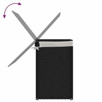 Wasmand met 2 vakken 53x35x57 cm poly rattan zwart 7