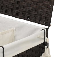 Wasmand op wielen 60x35x60,5 cm rattan donkerbruin 8