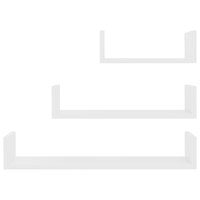 Wandschappen 3 st bewerkt hout wit 4