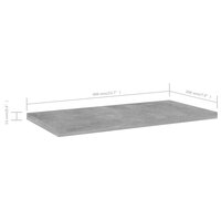 Wandschappen 4 st 40x20x1,5 cm bewerkt hout betongrijs 5