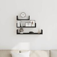 Wandschappen 3 st bewerkt hout zwart eiken 3