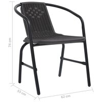 Tuinstoelen 2 st 110 kg kunststof rattan en staal 8