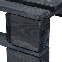 Tuinhocker pallet zwart ge&iuml;mpregneerd grenenhout 5