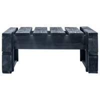 Tuinhocker pallet zwart ge&iuml;mpregneerd grenenhout 4