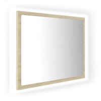 Badkamerspiegel LED 60x8,5x37 cm acryl sonoma eikenkleurig 2