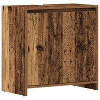 Wastafelkast 60x33x60 cm bewerkt hout oud houtkleurig 2