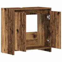 Wastafelkast 60x33x60 cm bewerkt hout oud houtkleurig 6