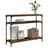 Wandtafel 100x29x75 cm bewerkt hout gerookt eikenkleurig 3