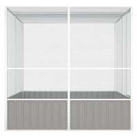 Vogelkooi 213,5x217,5x211,5 cm gegalvaniseerd staal grijs 4