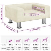 Hondenmand 50x40x26,5 cm fluweel cr&egrave;mekleurig 7