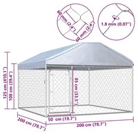 Hondenkennel voor buiten met dak 200x200x135 cm 5