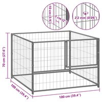 Hondenkennel 100x100x70 cm staal zilverkleurig 5