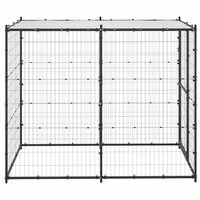 Hondenkennel voor buiten met dak 110x220x180 cm staal 3