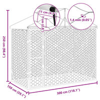 Hondenkennel met dak 3x1,5x2,5 m gegalvaniseerd staal zilver 6