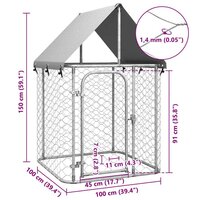 Hondenkennel voor buiten met dak 100x100x150 cm 5