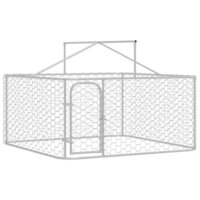 Hondenkennel voor buiten met dak 200x200x150 cm 4