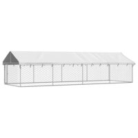 Hondenkennel voor buiten met dak 600x200x150 cm 2